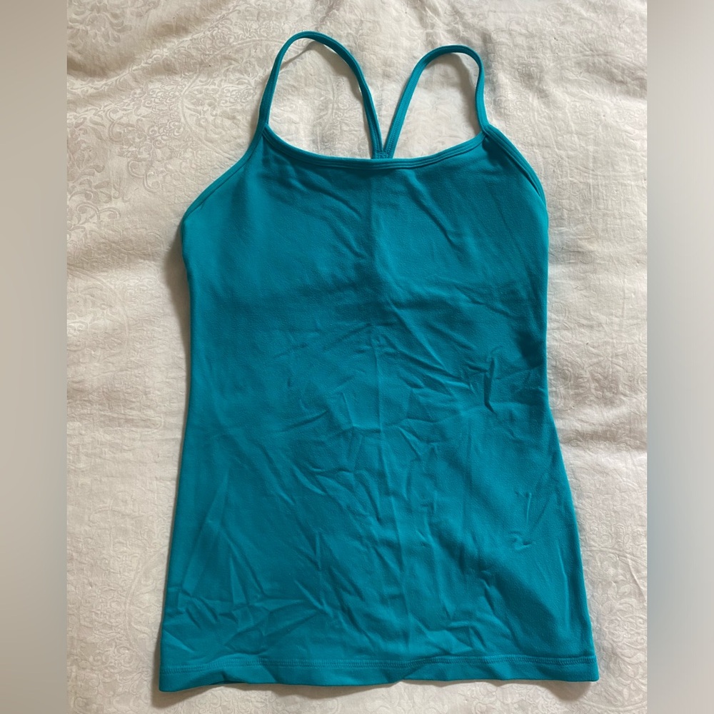 Turquoise lululemon power Y tank